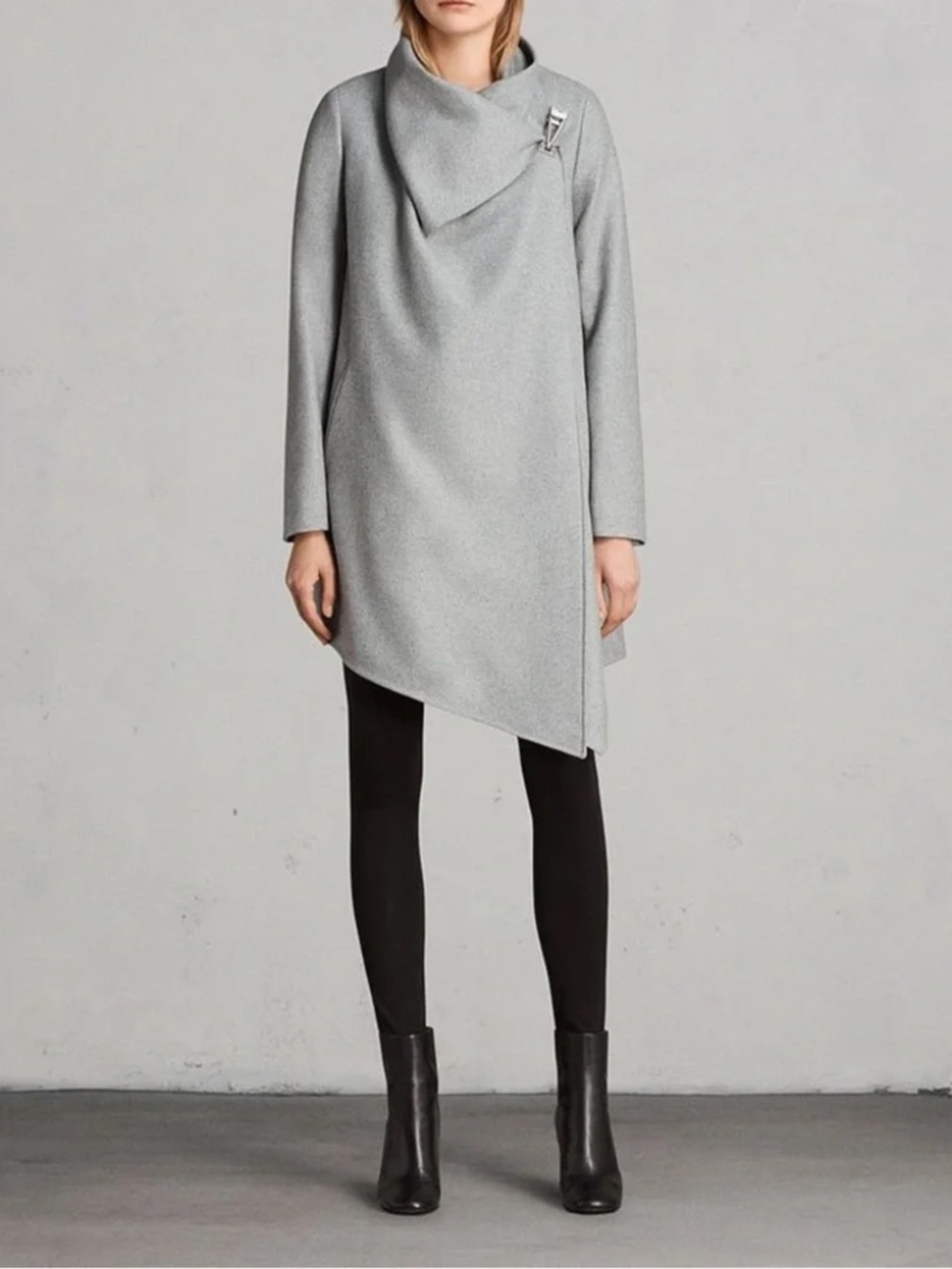 All Saints City Monument Lined Wool Coat
